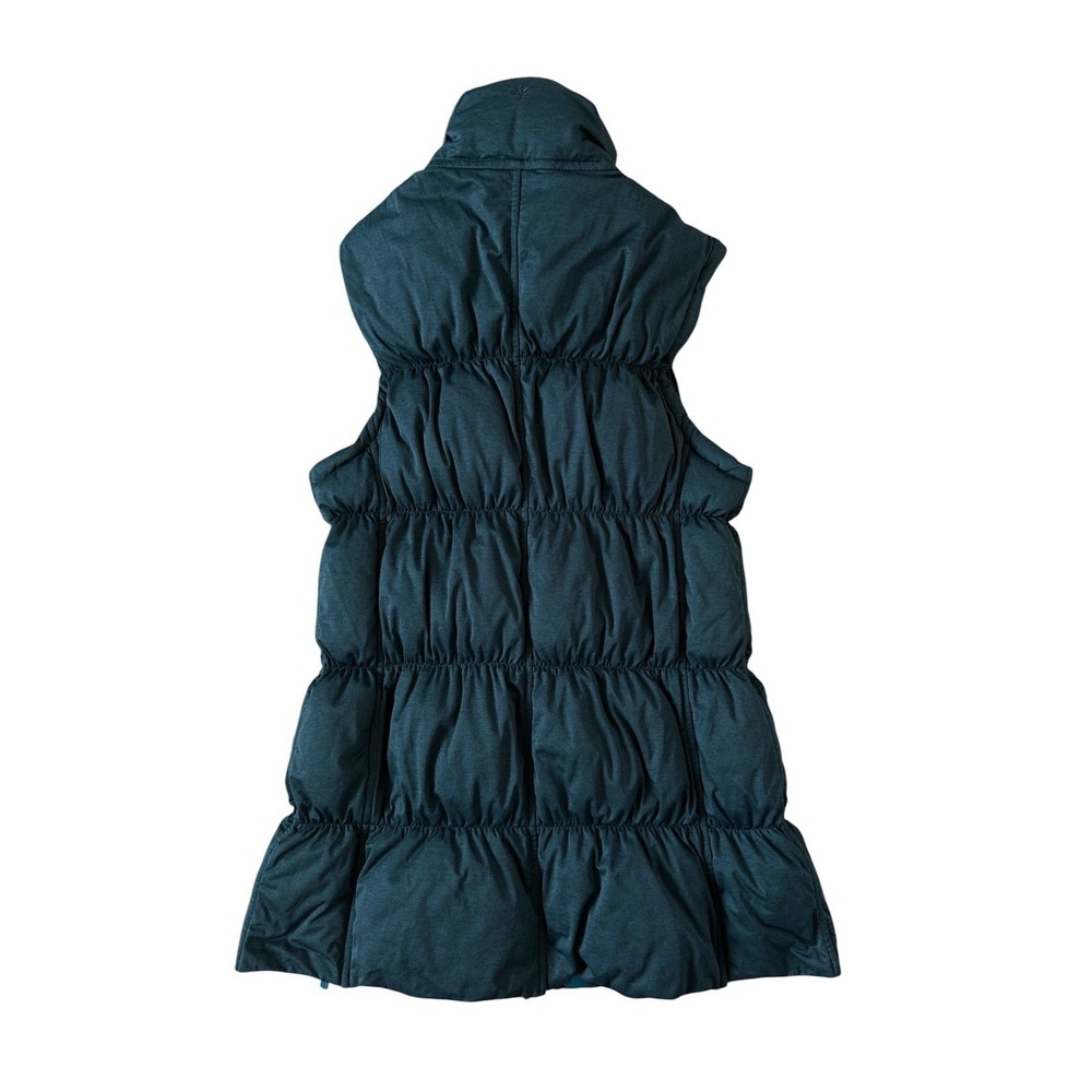 Athleta Down Puffer Vest Womens Small Green Gorpcore Outdoor Hiking Travel Soft - Picture 4 of 8